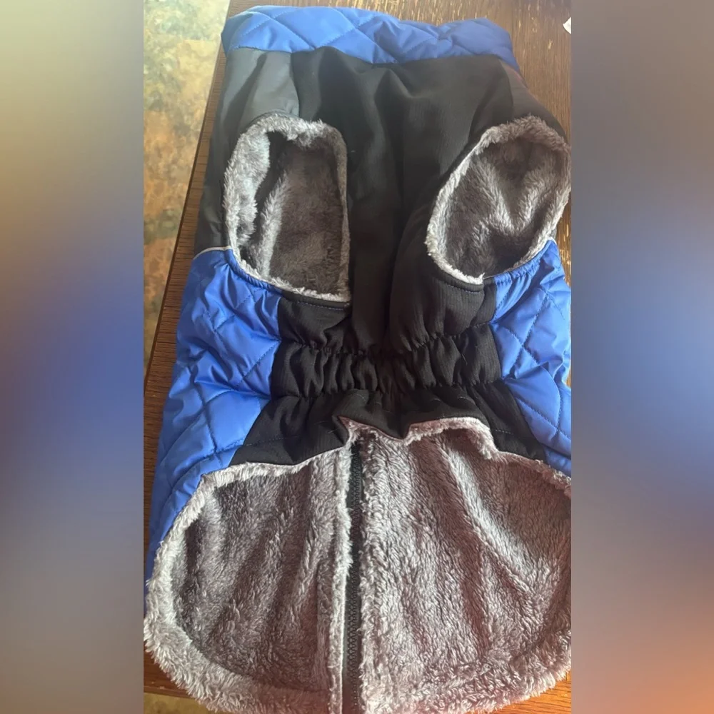 Blue and Black Quilted Dog Jacket